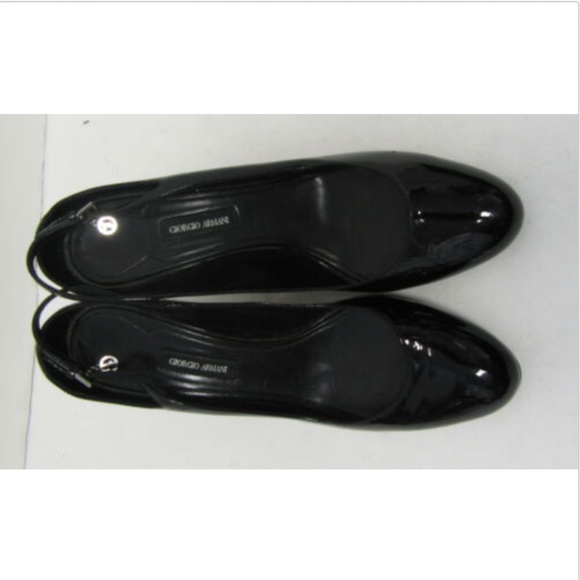 GIORGIO ARMANI Black Patent Leather hells sz 40 - Picture 2 of 8